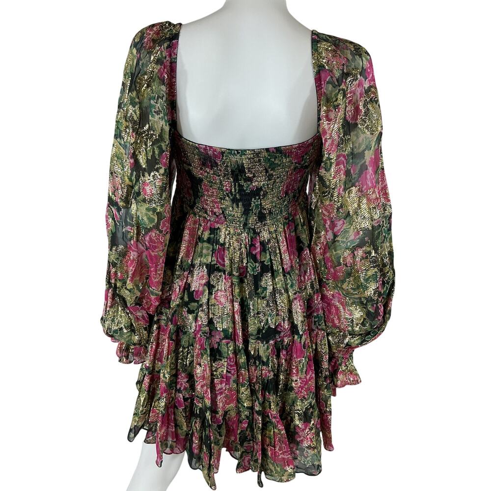 Hemant And Nandita Metallic Gold Multi Kilim Dress Size M - Picture 3 of 4